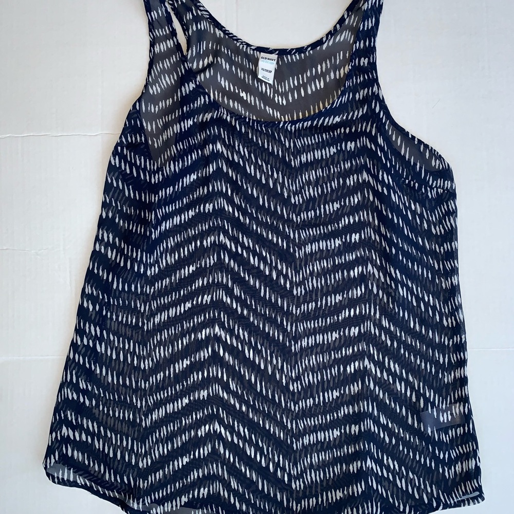 Blue sheer tank top